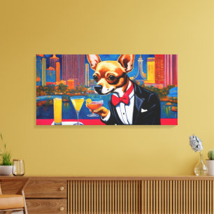 CHIHUAHUA ON THE TOWN 2 CANVAS PRINT