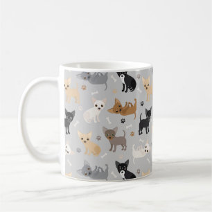 Chihuahua Os et pattes de café gris Mug