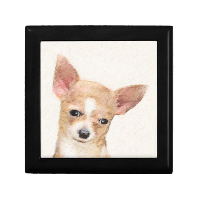 Chihuahua Painting - Cute Original Dog Art Gift Box (Front)