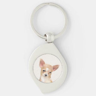 Chihuahua Painting - Cute Original Dog Art Keychain