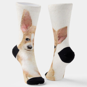 Chihuahua Painting - Cute Original Dog Art Socks