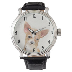 Chihuahua Painting - Cute Original Dog Art Watch
