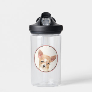 Chihuahua Painting - Cute Original Dog Art Water Bottle