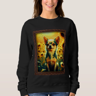 Chihuahua Painting Sunflower Flower Mom Women Flor Sweatshirt