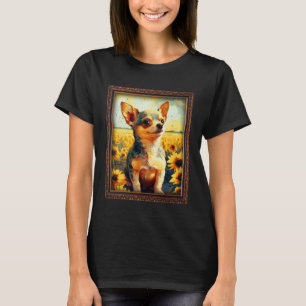 Chihuahua Painting Sunflower Flower Mom Women Flor T-Shirt