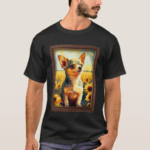 Chihuahua Painting Sunflower Flower Mom Women Flor T-Shirt