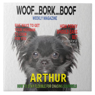 Chihuahua Parody Magazine Cover Ceramic Tile