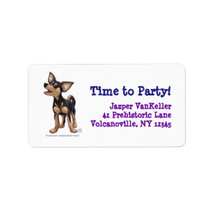 Chihuahua Party Center Label