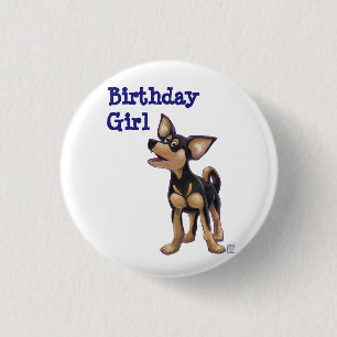 Chihuahua Party Centre 1 Inch Round Button