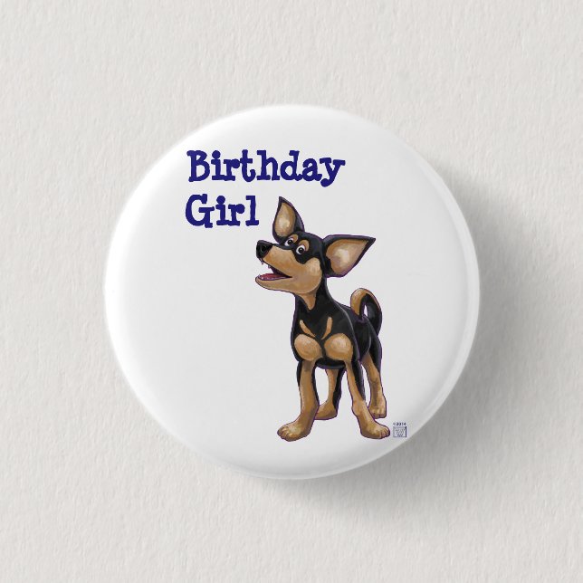 Chihuahua Party Centre 1 Inch Round Button (Front)