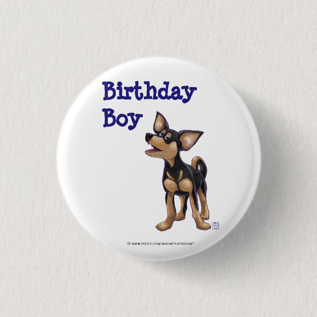 Chihuahua Party Centre 1 Inch Round Button (Front)
