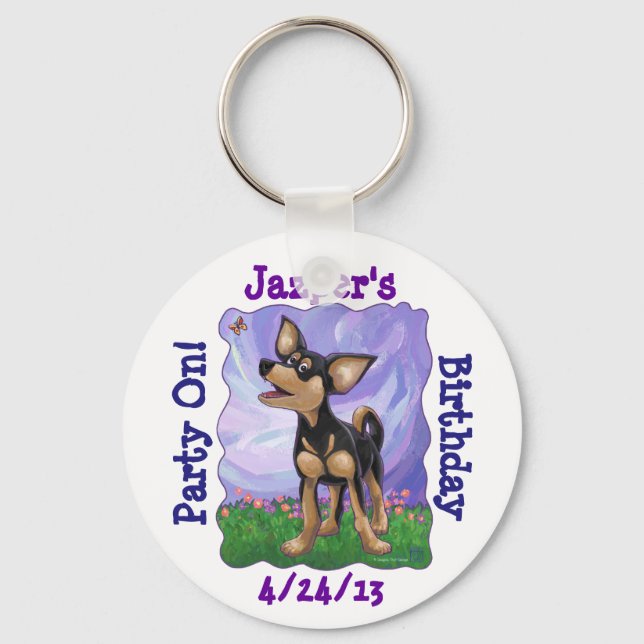Chihuahua Party Centre Keychain (Front)