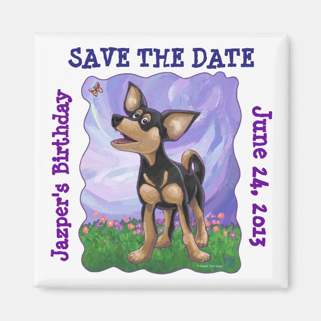 Chihuahua Party Centre Magnet (Front)