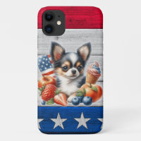 Chihuahua Patriotic Fruit USA Long Hair Chihuahua