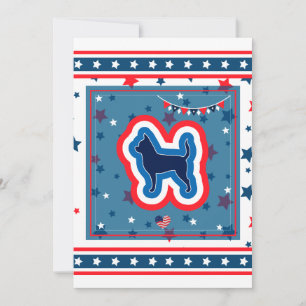 Chihuahua Patriotic Red White And Blue 4th Of July Holiday Card