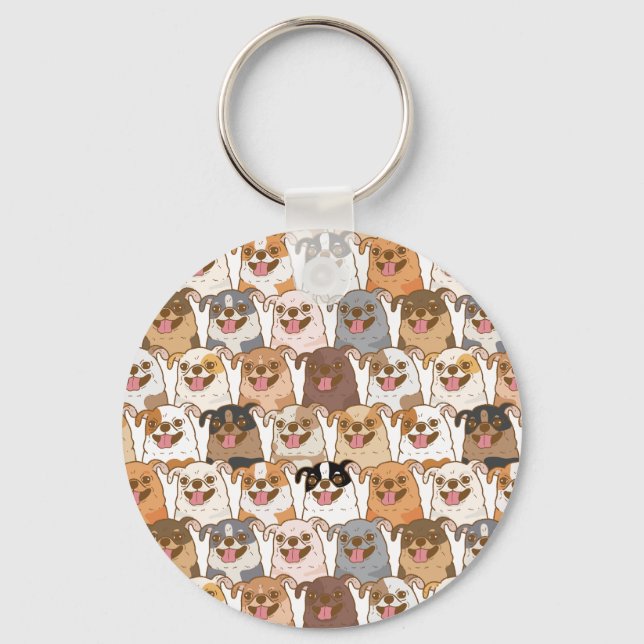 Chihuahua Pattern Keychain (Front)