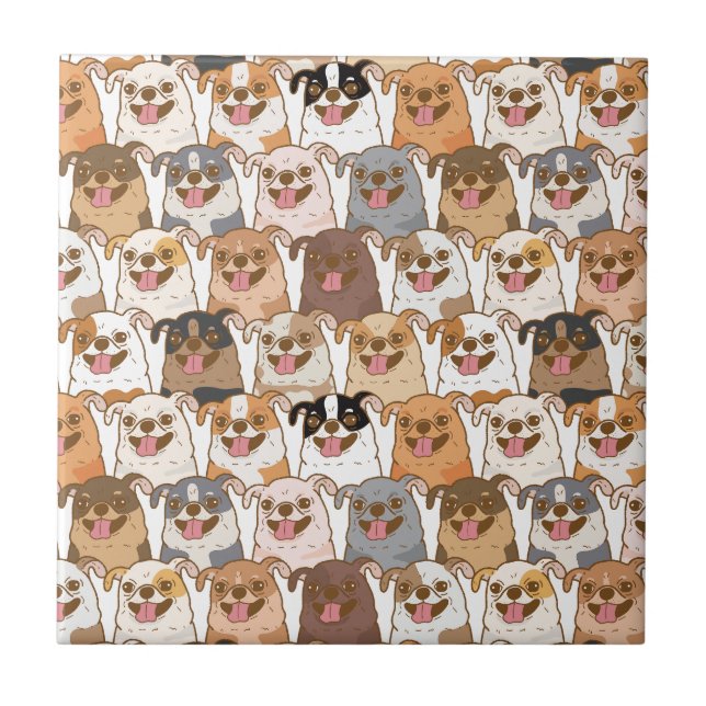Chihuahua Pattern Napkins Tile (Front)