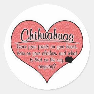 Chihuahua Paw Prints Dog Humour Classic Round Sticker