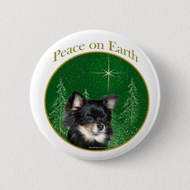 Chihuahua Peace 2 Inch Round Button (Front)