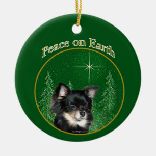 Chihuahua Peace Ceramic Ornament