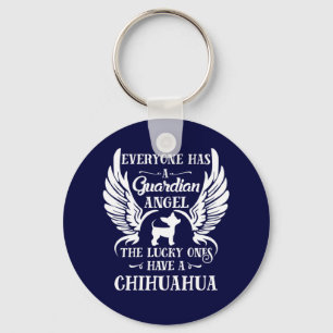 Chihuahua pet dog guardian angel keychain