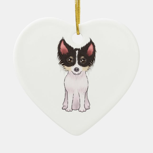 Chihuahua (picture) ceramic ornament (Front)