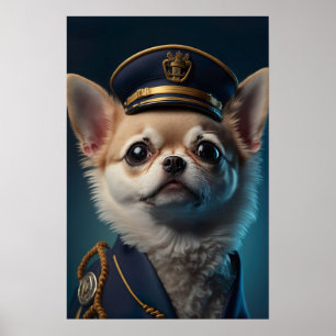 Chihuahua Pilot Captain Poster