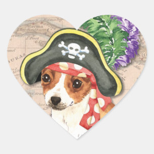 Chihuahua Pirate Heart Sticker