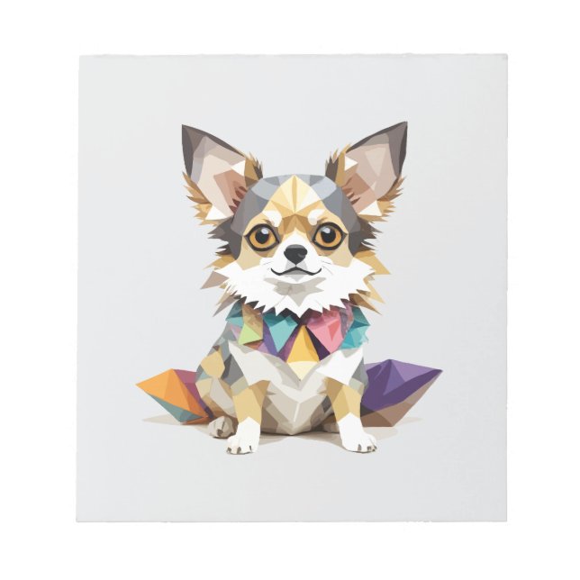 Chihuahua Playful Adorable Fun Animal Colourful Pe Notepad (Front)