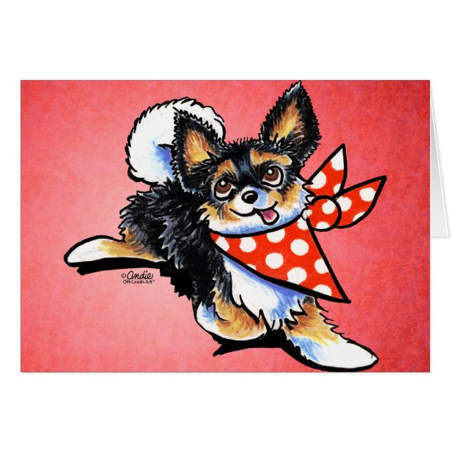 Chihuahua Polka Dot Scarf Custom (Front Horizontal)