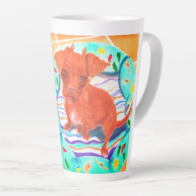 Chihuahua Poodle Mix Latte Mug (Right Angle)