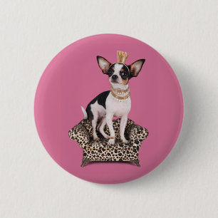 Chihuahua Princess 2 Inch Round Button