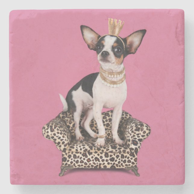 Chihuahua Princess Stone Coaster (Front)