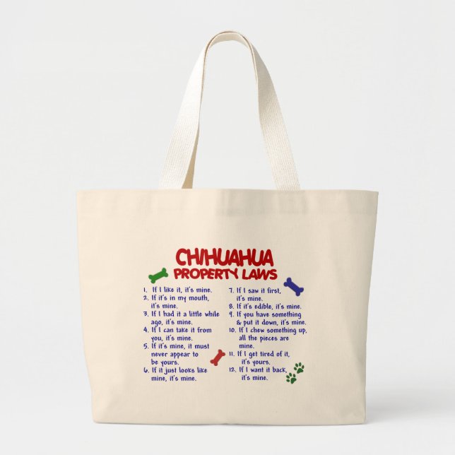 CHIHUAHUA Property Laws 2 Large Tote Bag (Front)