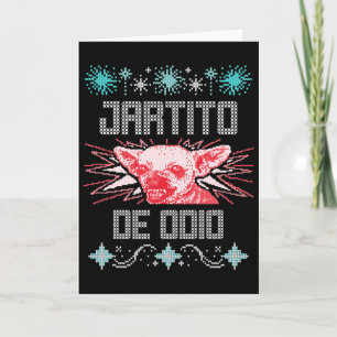 Chihuahua Puerto Rico Ugly Christmas Sweater Navid Card