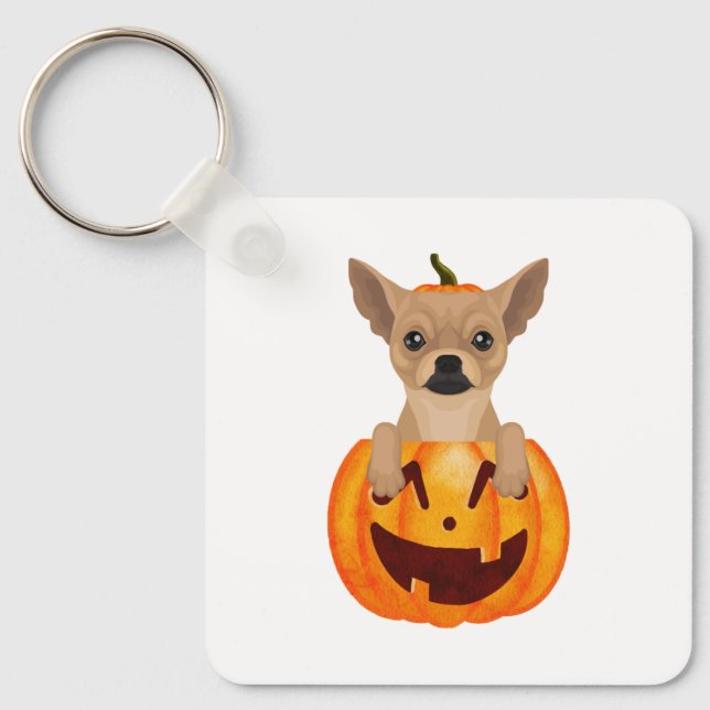 Chihuahua Pumpkin   Keychain (Front)
