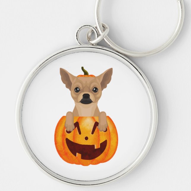 Chihuahua Pumpkin  Keychain (Front)