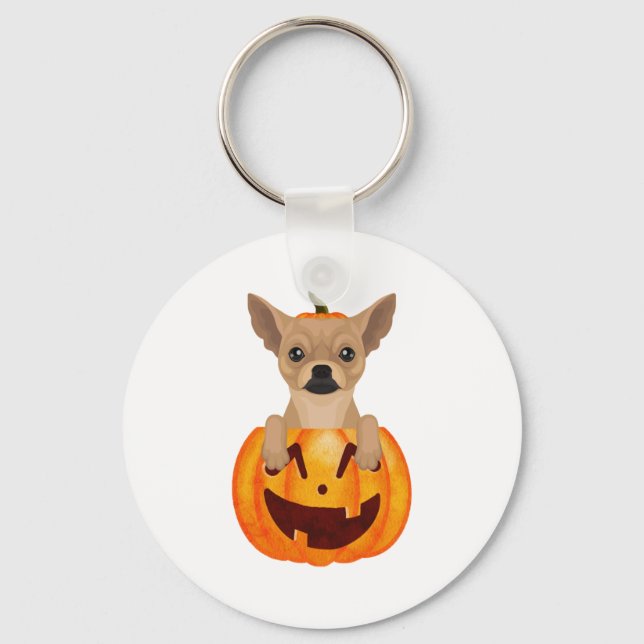 Chihuahua Pumpkin    Keychain (Front)