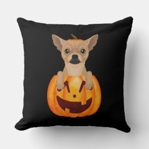 Chihuahua Pumpkin   Throw Pillow