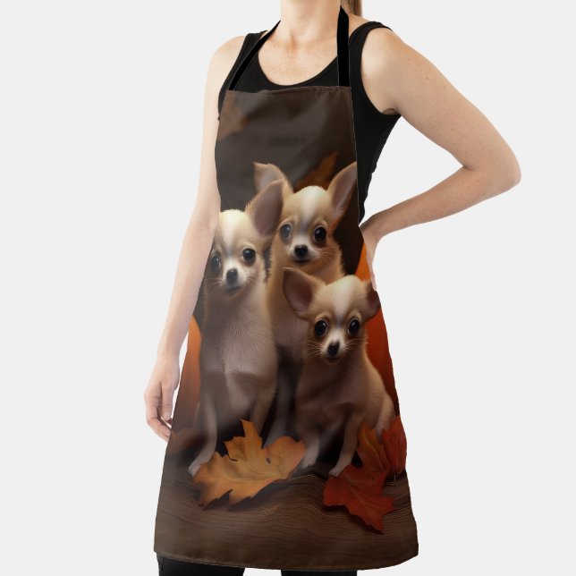 Chihuahua Puppy Autumn Delight Pumpkin  Apron (Insitu)