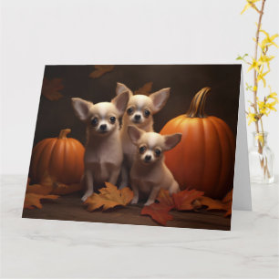 Chihuahua Puppy Autumn Delight Pumpkin  Card