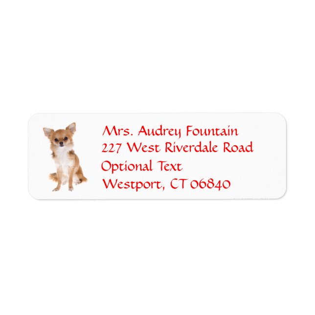 Chihuahua Puppy Dog Return Address Name Label (Front)