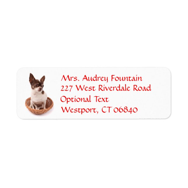 Chihuahua Puppy Dog Return Address Name Label (Front)