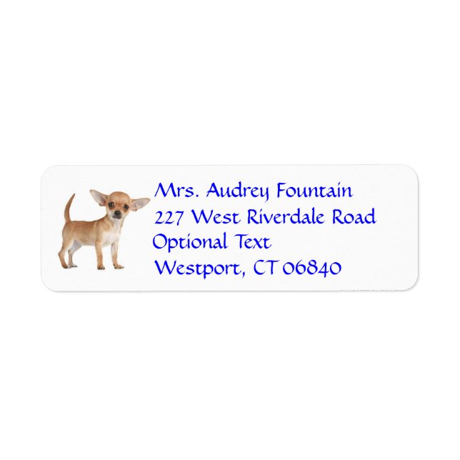 Chihuahua Puppy Dog Return Address Name Label (Front)