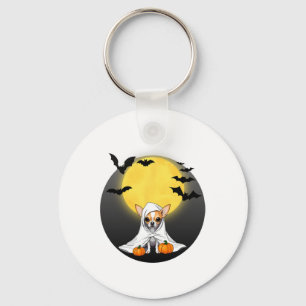 Chihuahua Puppy Ghost Halloween Costume - Small Do Keychain