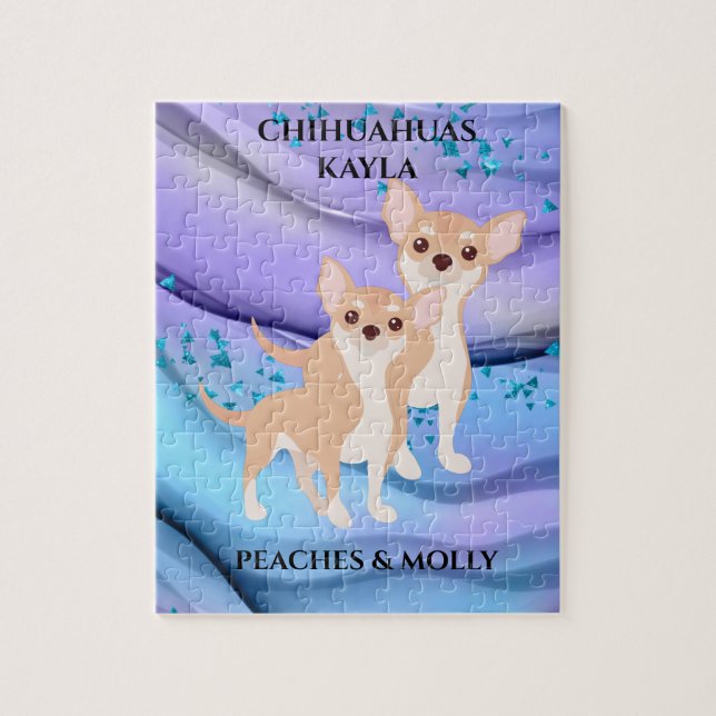 CHIHUAHUA PUZZLE & CUSTOM NAME OF PET & CHILD. (Vertical)
