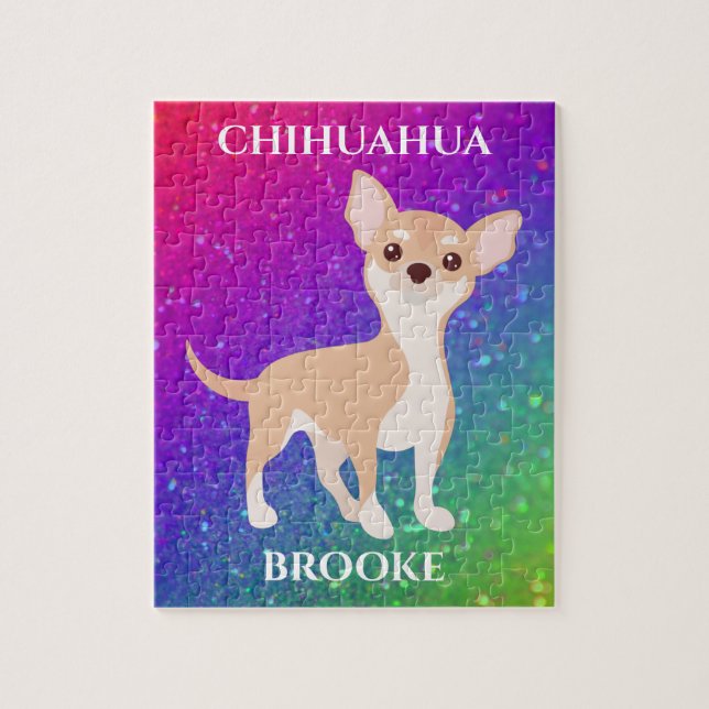 CHIHUAHUA PUZZLE & NOM PERSONNALISÉ. (Vertical)