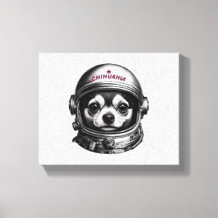 Chihuahua,Retro Soviet Space Dog traveller Canvas Print