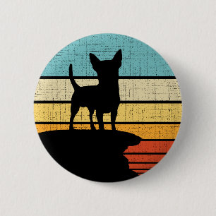Chihuahua Retro Vintage 60s 70s Dog Puppy Owner 2 Inch Round Button