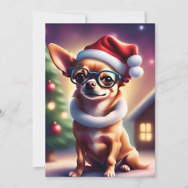 Chihuahua Santa Christmas Card (Front)